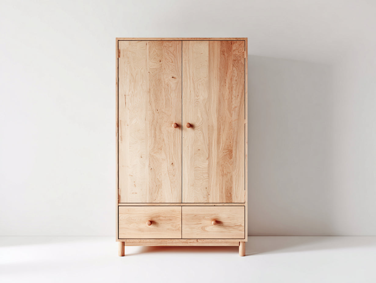 Armoire - Bois - 120 x 55 x 185 cm - Chêne clair - Style naturel