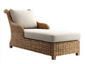 Bain de soleil - rotin-bois-tissu - 184 x 84 x 89 cm - écru-brun clair - naturel