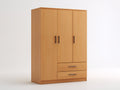 Armoire - Panneaux de bois - 150 x 58 x 195 cm - Chêne miel-Noir - Style moderne