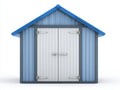 Abri de jardin - Métal - 230 x 175 x 238 cm - Bleu clair-Bleu-Gris clair-Gris foncé-Argenté - Industriel