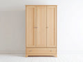 Armoire - Bois - 120 x 55 x 190 cm - Bois clair-Argent - Style rustique
