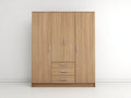 Armoire - Panneaux de bois - 180 x 60 x 200 cm - Chêne naturel-Argent - Style contemporain