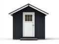 Abri de jardin - Bois - 190 x 150 x 225 cm - Noir-Blanc-Bois naturel-Gris foncé - Scandinave