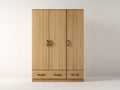 Armoire - Panneaux de bois - 152 x 59 x 194 cm - Chêne naturel - Style contemporain