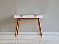 Bureau-Bois-MDF-110x55x75 cm-Blanc-Bois naturel-Style scandinave