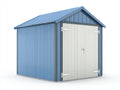 Abri de jardin - Métal - 255 x 198 x 232 cm - Bleu clair-Gris clair-Gris foncé-Argenté - Industriel